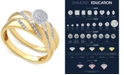 Beautiful Beginnings Diamond Halo Engagement Ring Set in 14k Gold (1/5 ct. t.w.)